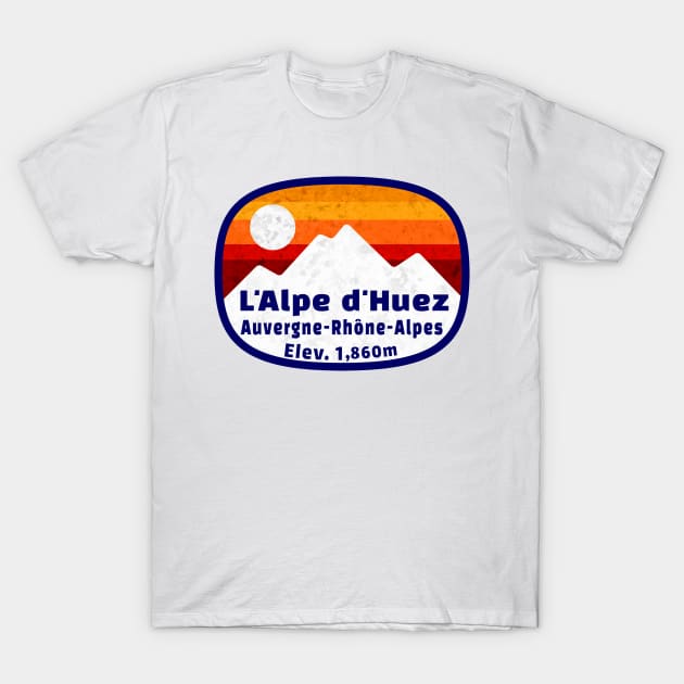 Ski Alpe d'Huez France Skiing Winter Sports Snowboarding Auvergne-Rhône-Alpes T-Shirt by TravelTime